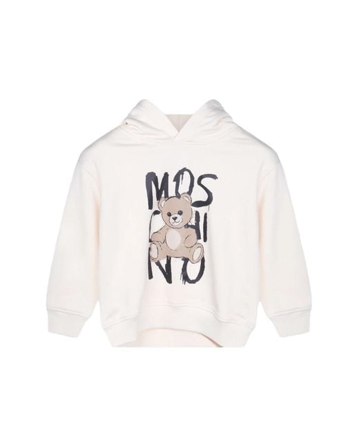 Moschino White Hoodie With Logo