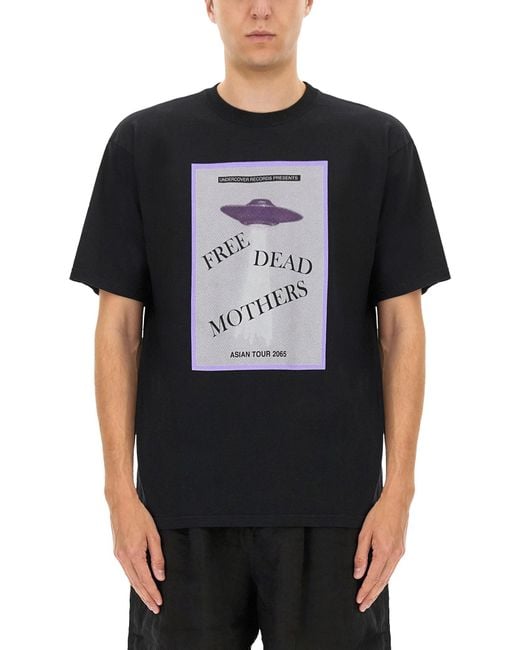 Undercover Black Graphic Print T-Shirt With Ufo Design for men