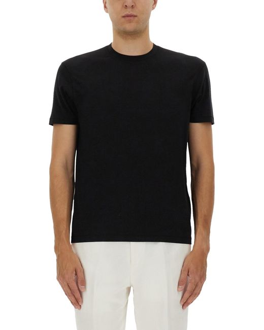 Tom Ford Black Regular Fit T-Shirt With Classic Crew Neckline for men