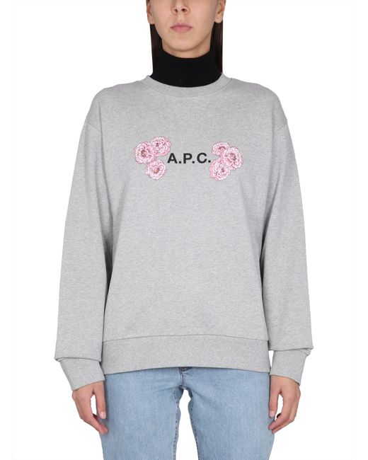 A.P.C. Gray Crewneck Sweatshirt
