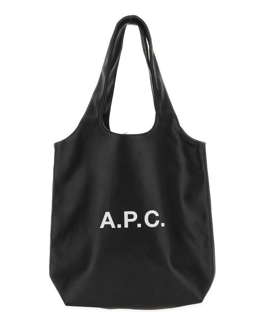 A.P.C. Black Bag With Logo for men