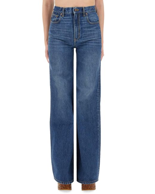 Chloé Blue High-Rise Flare Jeans