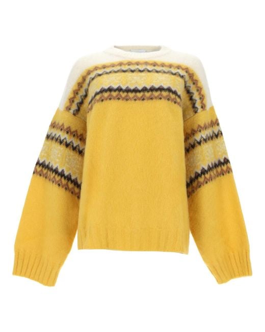 Ganni Yellow Alpaca Blend Sweater