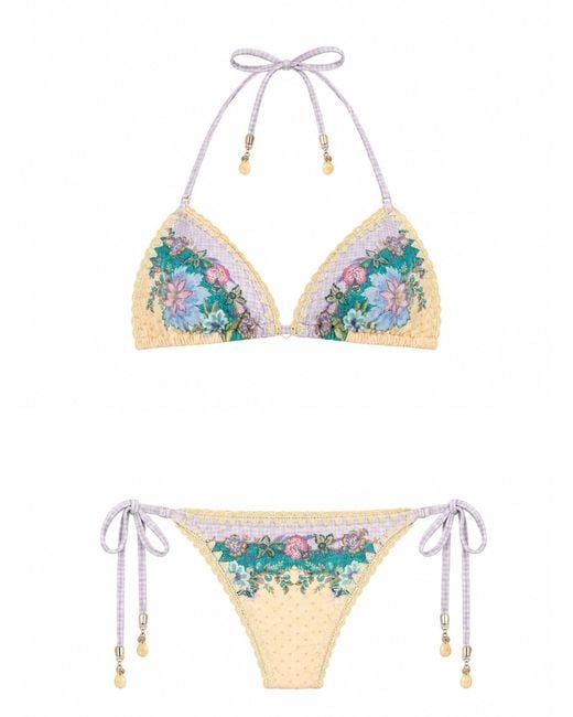 Zimmermann White Bikini "Indra" Con Dettagli Crochet