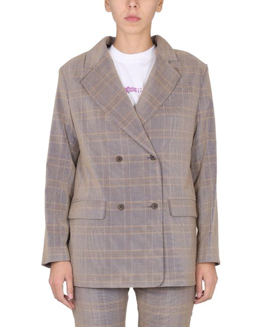 McQ Alexander McQueen Gray Double-Breasted Oversized Blazer With Mirror Lapels