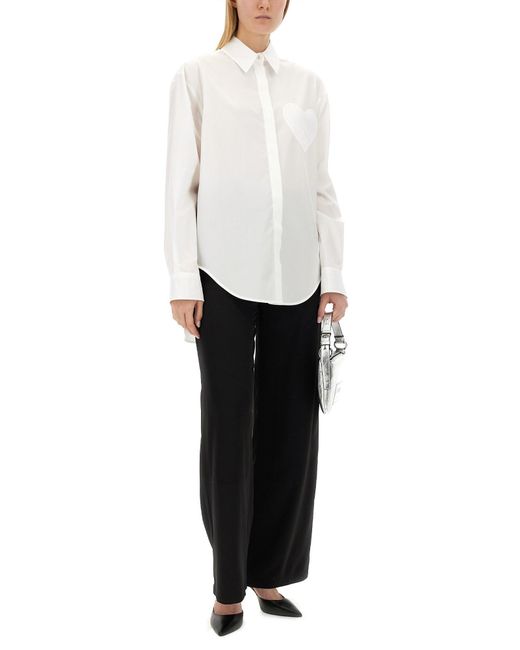 Camicia Con Patch Heart di Moschino in White