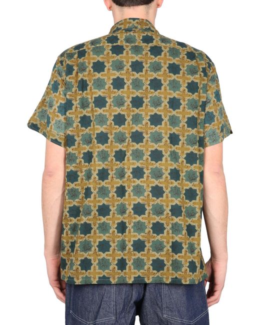 Camicia Con Stampa di Engineered Garments in Green da Uomo