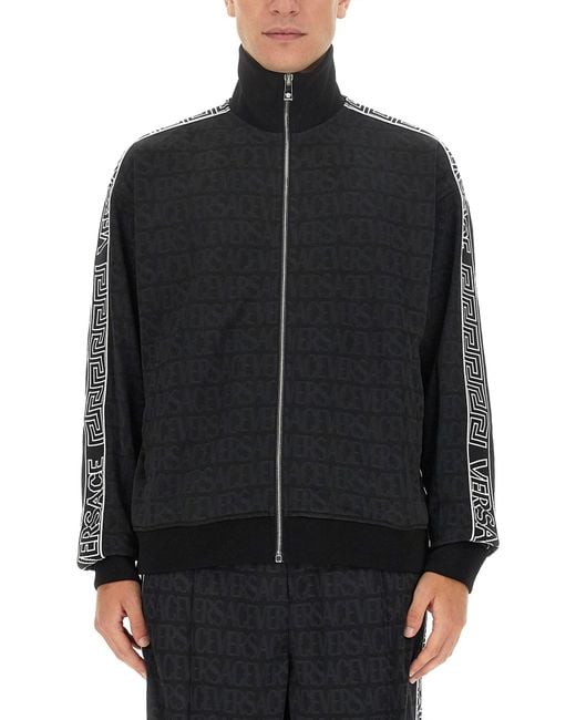 Versace Black Zip Sweatshirt for men