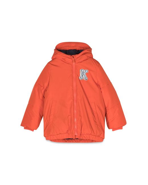 KENZO Red Down Jacket With Hood
