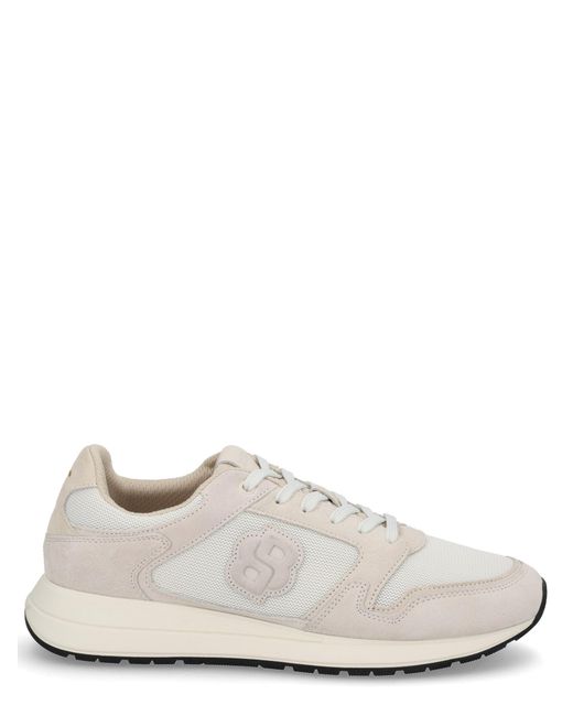 Boss White Monogrammed Sneaker for men