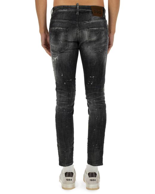 Jeans "Rocky Mountains Wash Skater" di DSquared² in Black da Uomo