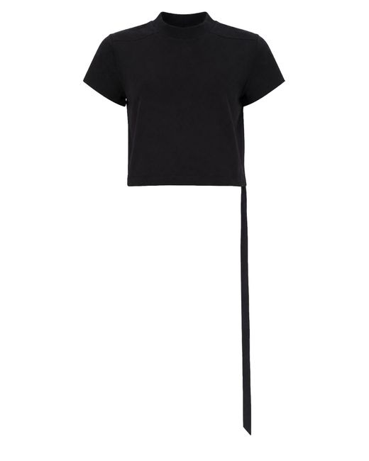 Rick Owens Black T-Shirt Cropped