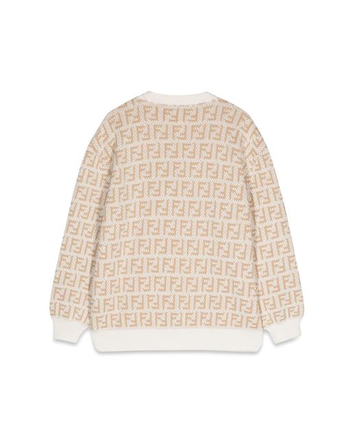 Pullover Ff Bicolor Cot di Fendi in Natural