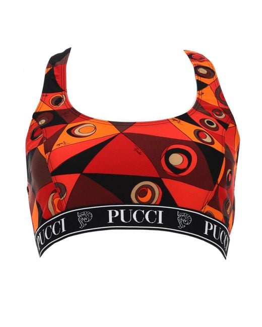 Emilio Pucci Red Top Bra Con Stampa