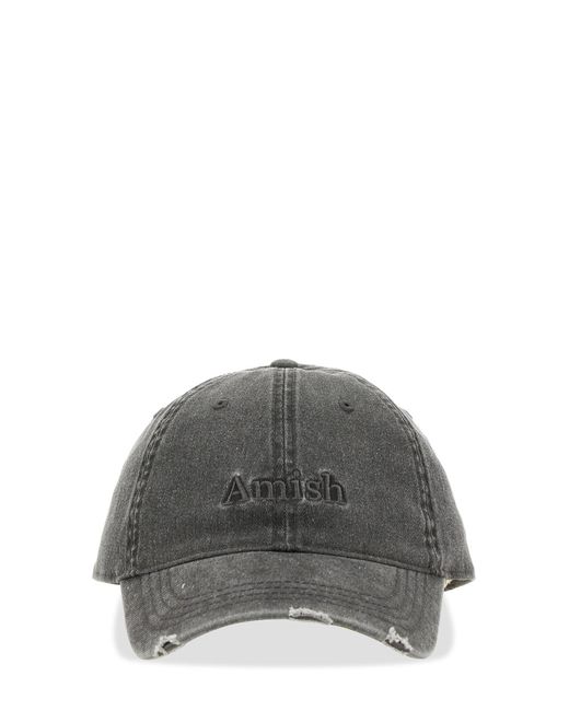 AMISH Gray Délavé Baseball Cap for men