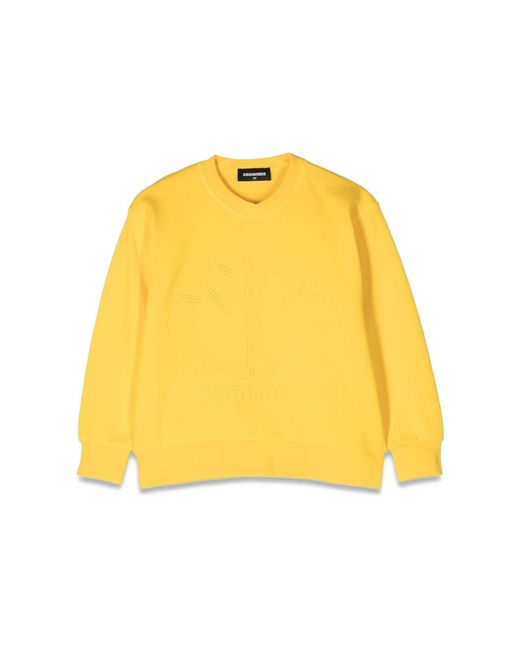 Felpa Girocollo Slouchy Fit di DSquared² in Yellow