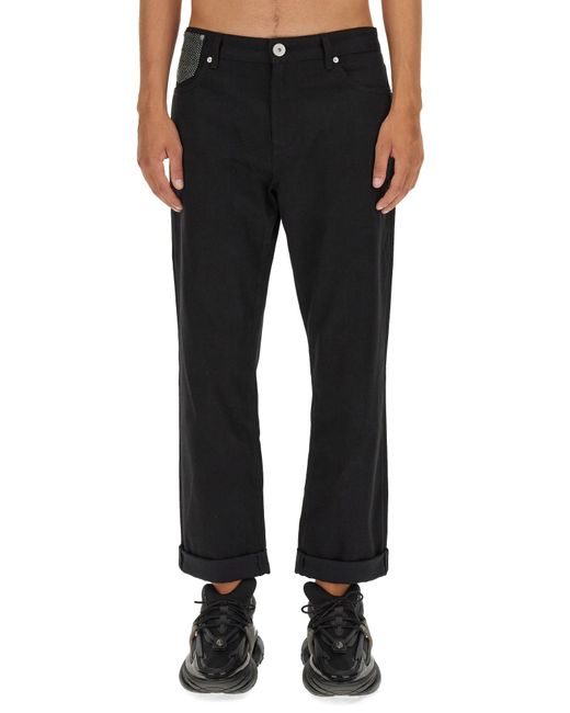Balmain Black Regular Fit Denim Jeans for men