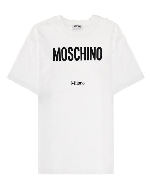 Moschino White Logo Crew Neck T-Shirt