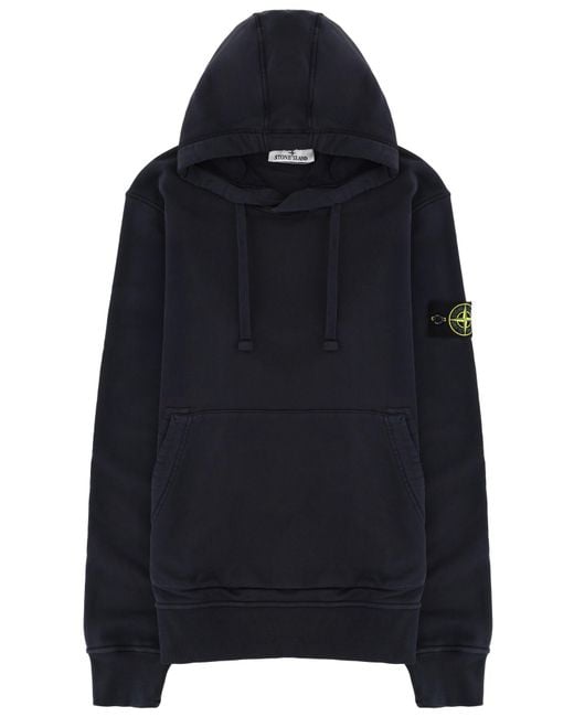 Stone Island Blue Deep Cotton Hoodie for men