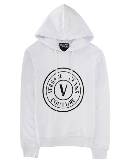 Versace Jeans Couture Gray Felpa Con Logo E Cappuccio for men