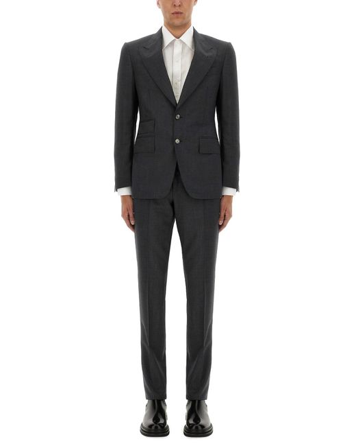 Tom Ford Black "Grand Overcheck Shelton" Suit for men