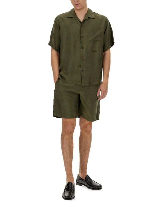 Shirt With Logo-Uomo di MSGM in Green da Uomo