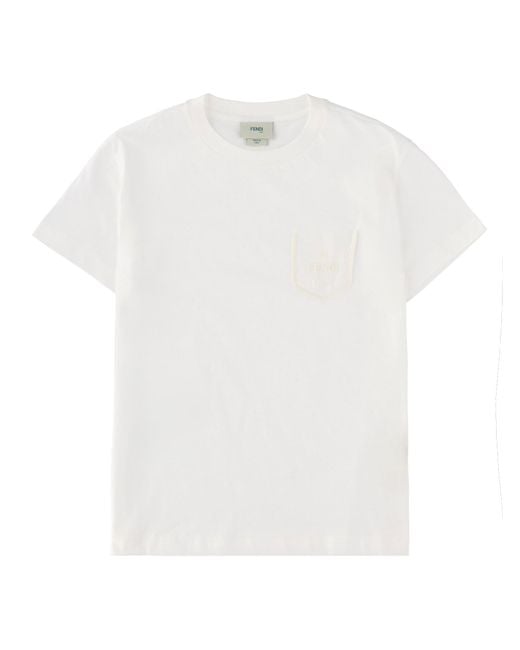 Fendi White T-Shirt Con Taschino