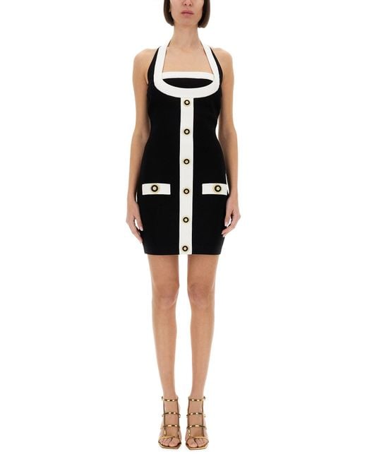 Balmain Black Backless Dress