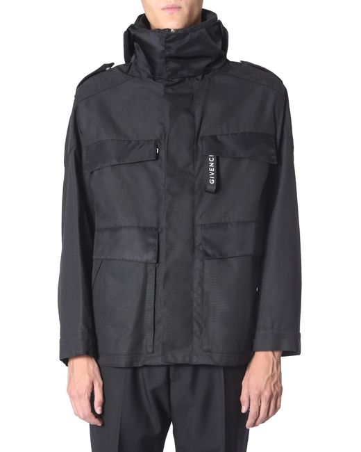 Givenchy Gray Wind Jacket With Front Zip & Pressure Button for men