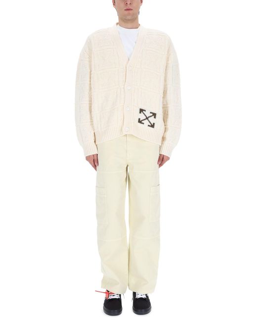 Off-White c/o Virgil Abloh White V Neck Sweater for men