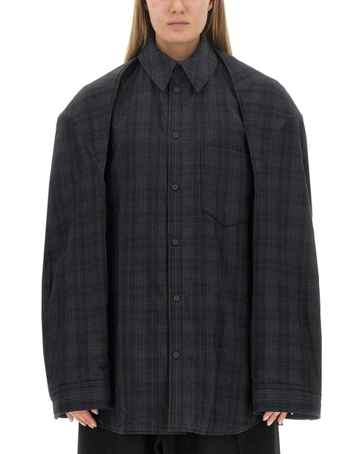 Balenciaga Blue Detachable Sleeves Large Fit Shirt