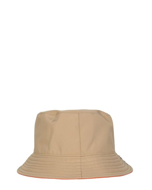 CAPPELLO BUCKET BICOLORE CON LOGO di MSGM in Natural da Uomo