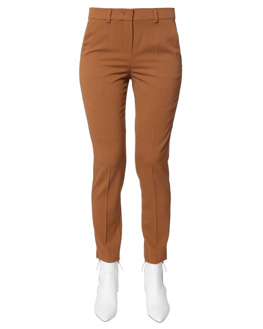 PANTALONE MORETTO IN LANA VERGINE di Max Mara in Brown