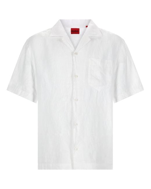 HUGO White Regular Solid Shirt for men