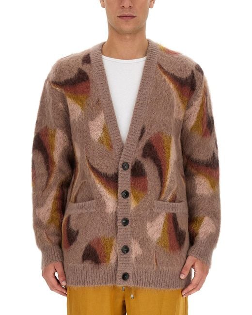 Etro Brown V-Neck Cardigan for men