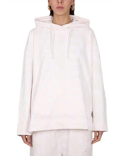 Marc Jacobs White Logo Hood Sweatshirt