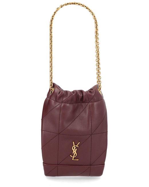 Saint Laurent Purple Cassandre Logo Bag