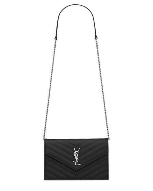 Saint Laurent White Portafoglio Con Catena "Envelope Cassandre"