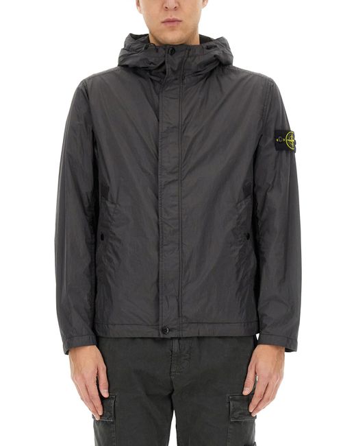 Stone Island Hooded Jacket in Grey for Men Lyst UK