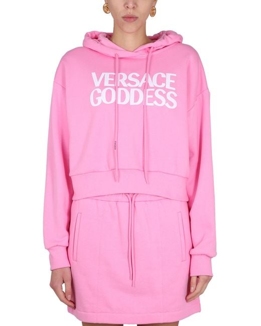 Versace Pink Mini Cropped Sweatshirt