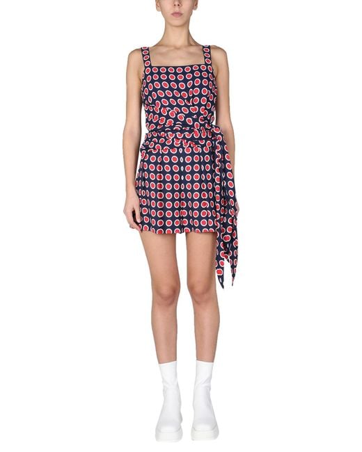 Boutique Moschino Red Eyelets Viscose Top
