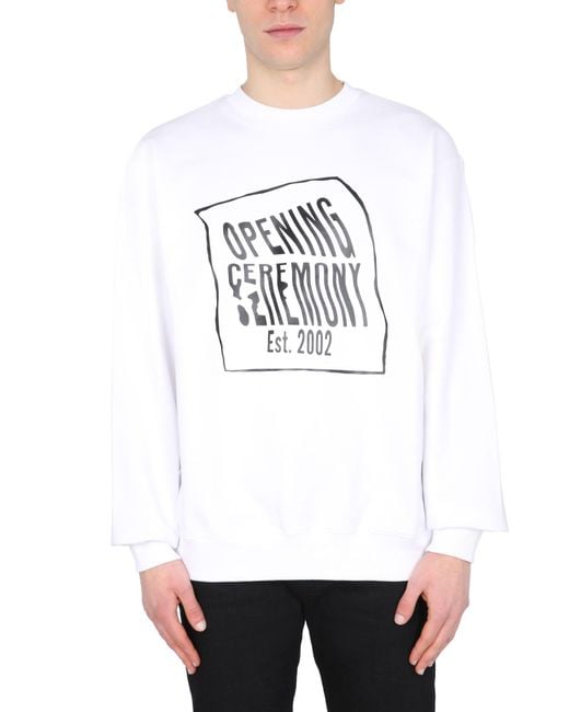 Opening Ceremony White Crew Neck Sweatshirt for men