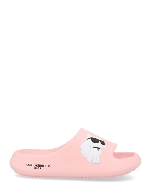 Karl Lagerfeld Pink Ciabatte Con La Fascia