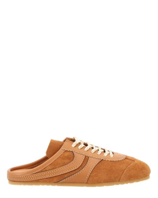 Dries Van Noten Brown Leather-Trimmed Suede Sneakers