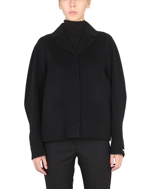 Max Mara Black Mini Notched Lapel Short Jacket