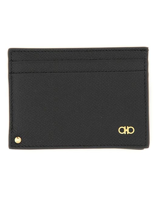Portacarte in pelle nera di Ferragamo in Black da Uomo