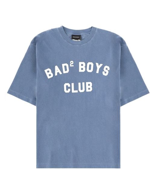 DSquared² Blue Graphic Crew Neck T-Shirt for men