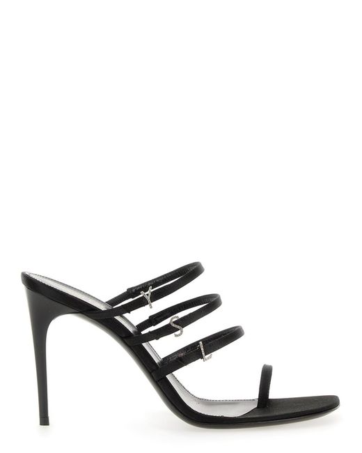 Saint Laurent Black Free Luz Satin Sandals
