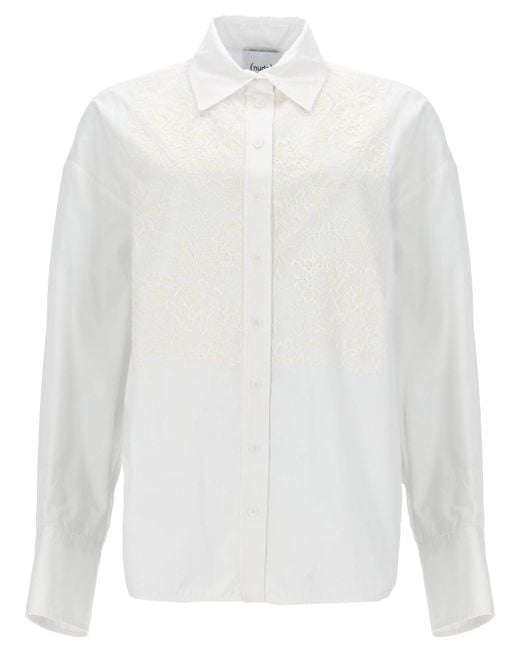 Nude White Camicia Con Inserti