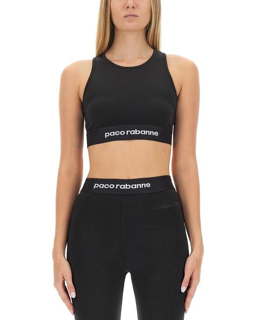 Rabanne Black Tops With Logo